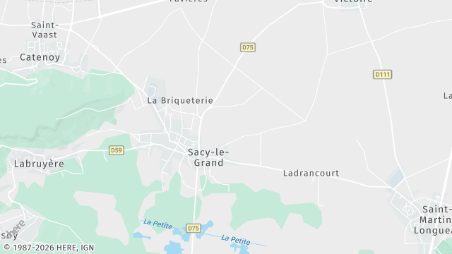 Carte de la zone d'intervention à Sacy-le-Grand