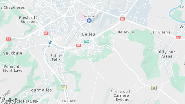 Carte de la zone d'intervention à Belleu