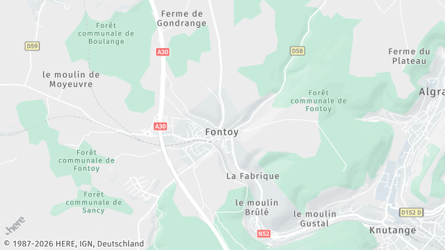 Carte de la zone d'intervention à Fontoy
