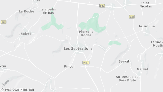 Carte de la zone d'intervention à Les Septvallons