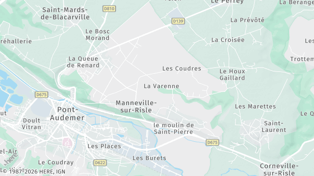 Carte de la zone d'intervention à Manneville-sur-Risle