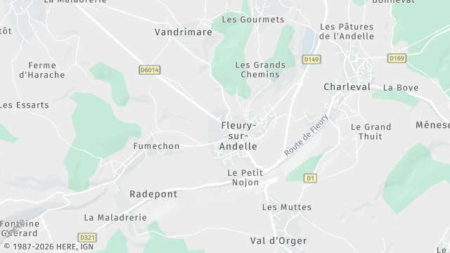Carte de la zone d'intervention à Fleury-sur-Andelle