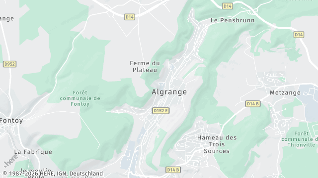 Carte de la zone d'intervention à Algrange