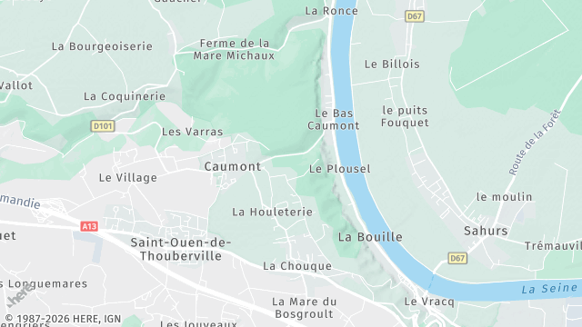 Carte de la zone d'intervention à Caumont