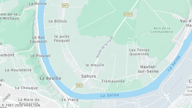 Carte de la zone d'intervention à Sahurs