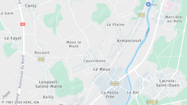 Carte de la zone d'intervention à Le Meux