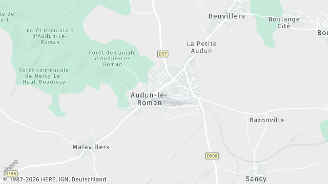 Carte de la zone d'intervention à Audun-le-Roman