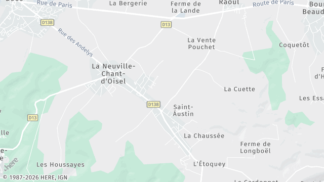 Carte de la zone d'intervention à La Neuville-Chant-d'Oisel