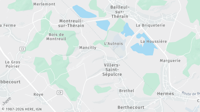 Carte de la zone d'intervention à Villers-Saint-Sépulcre