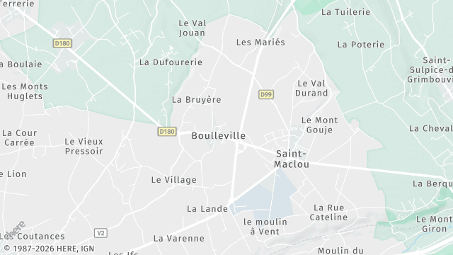 Carte de la zone d'intervention à Boulleville