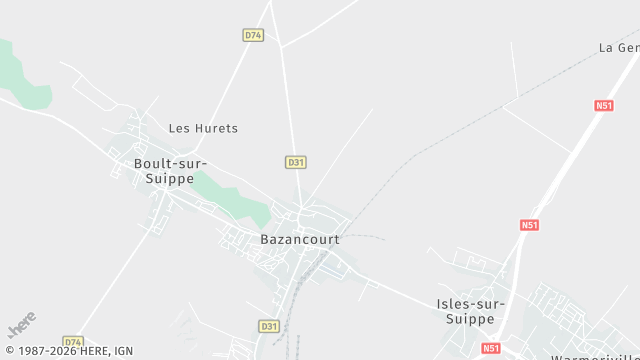 Carte de la zone d'intervention à Bazancourt