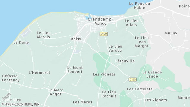 Carte de la zone d'intervention à Grandcamp-Maisy
