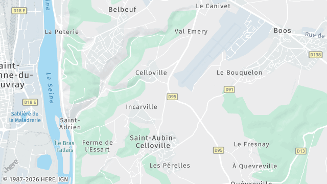 Carte de la zone d'intervention à Saint-Aubin-Celloville