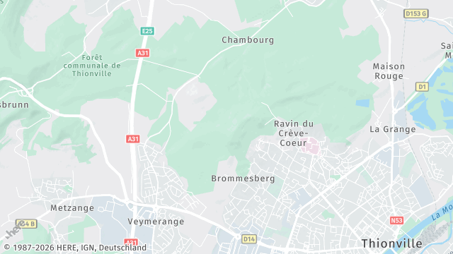 Carte de la zone d'intervention à Thionville