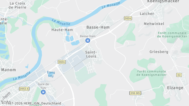 Carte de la zone d'intervention à Basse-Ham