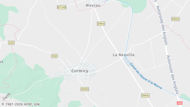 Carte de la zone d'intervention à Cormicy