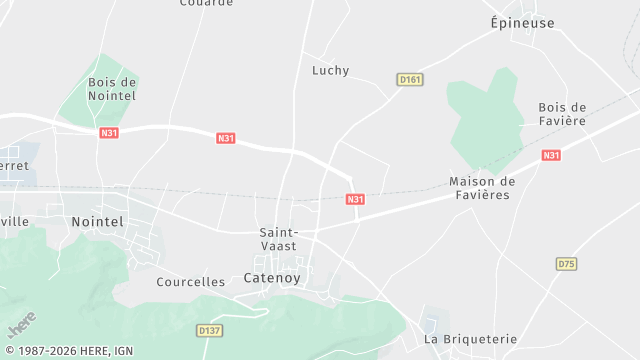 Carte de la zone d'intervention à Catenoy