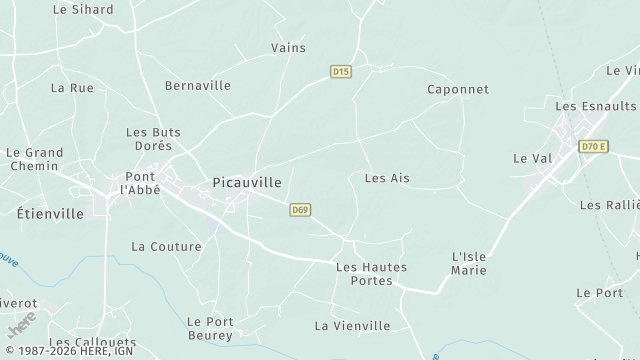 Carte de la zone d'intervention à Picauville