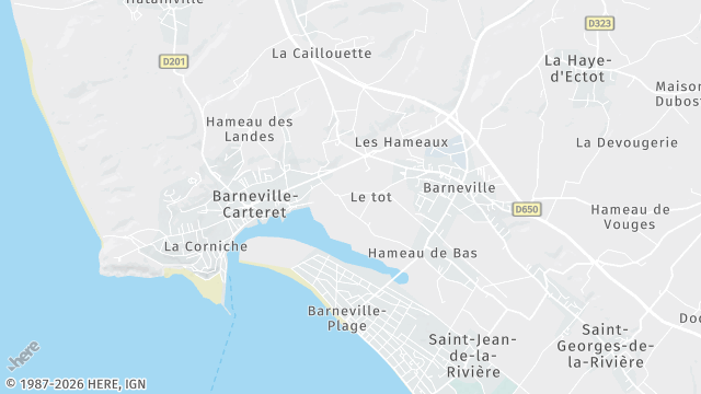Carte de la zone d'intervention à Barneville-Carteret