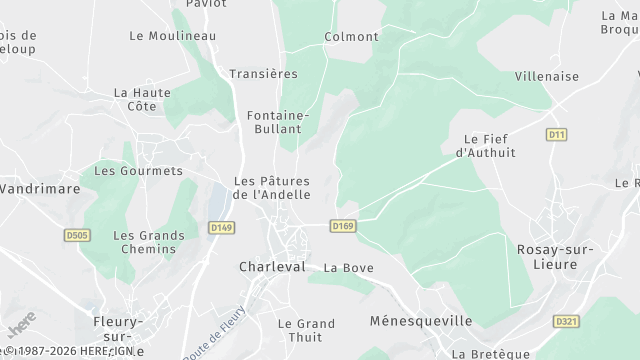 Carte de la zone d'intervention à Charleval