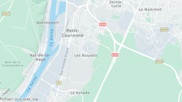 Carte de la zone d'intervention à Petit-Couronne