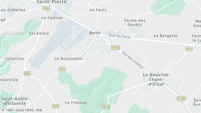 Carte de la zone d'intervention à Boos