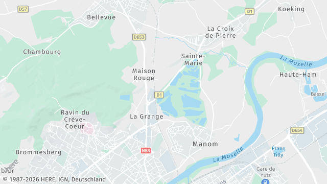 Carte de la zone d'intervention à Manom