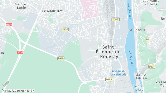 Carte de la zone d'intervention à Saint-Étienne-du-Rouvray