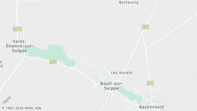 Carte de la zone d'intervention à Boult-sur-Suippe