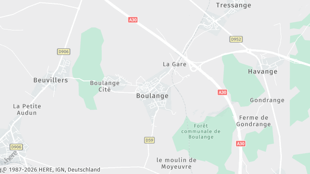 Carte de la zone d'intervention à Boulange