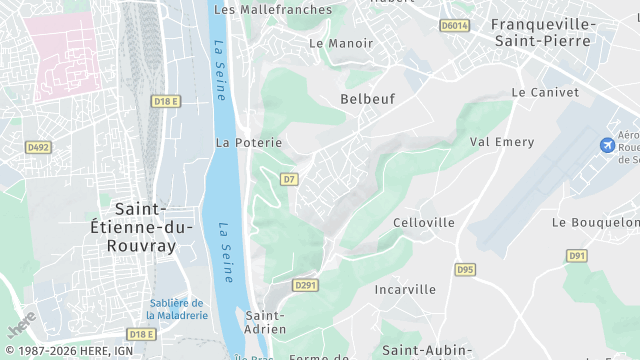 Carte de la zone d'intervention à Belbeuf
