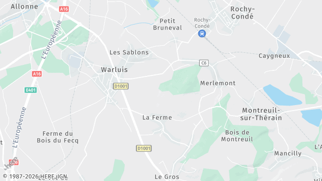 Carte de la zone d'intervention à Warluis