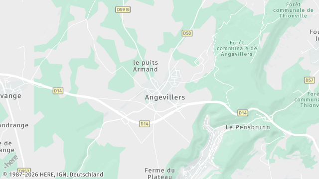 Carte de la zone d'intervention à Angevillers