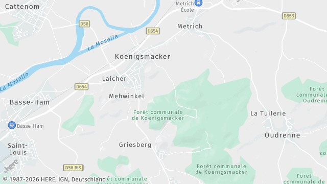 Carte de la zone d'intervention à Kœnigsmacker