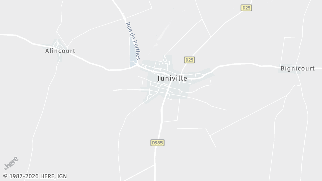 Carte de la zone d'intervention à Juniville