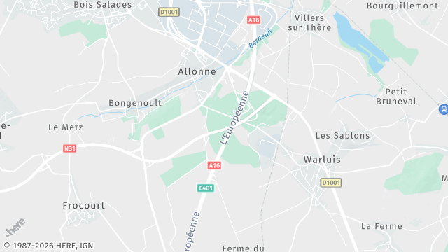 Carte de la zone d'intervention à Allonne
