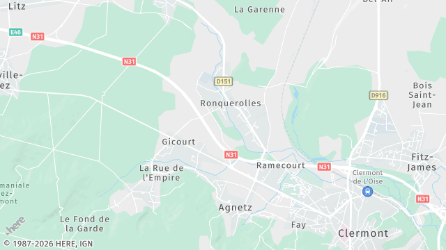 Carte de la zone d'intervention à Agnetz