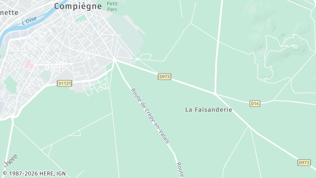 Carte de la zone d'intervention à Compiègne