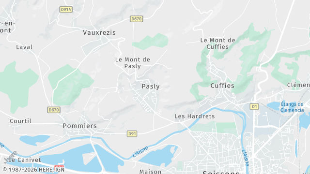 Carte de la zone d'intervention à Pasly