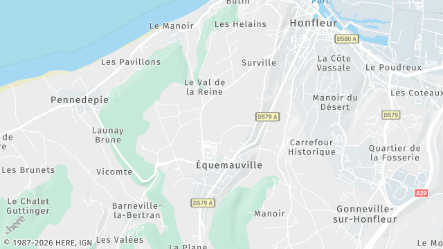 Carte de la zone d'intervention à Équemauville