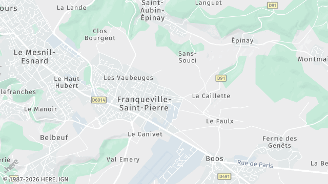 Carte de la zone d'intervention à Franqueville-Saint-Pierre