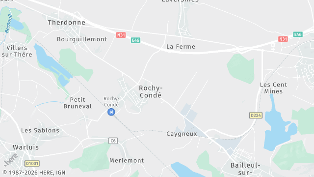 Carte de la zone d'intervention à Rochy-Condé