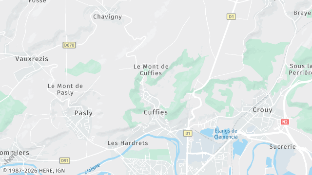Carte de la zone d'intervention à Cuffies