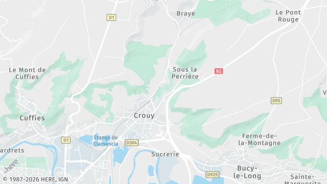 Carte de la zone d'intervention à Crouy