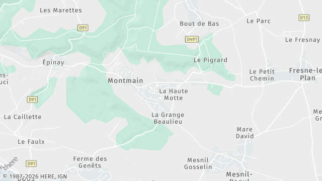 Carte de la zone d'intervention à Montmain