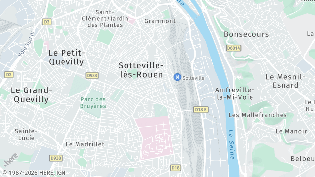 Carte de la zone d'intervention à Sotteville-lès-Rouen