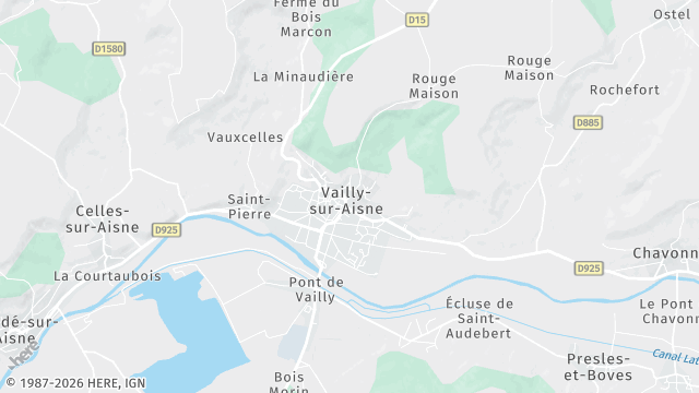 Carte de la zone d'intervention à Vailly-sur-Aisne
