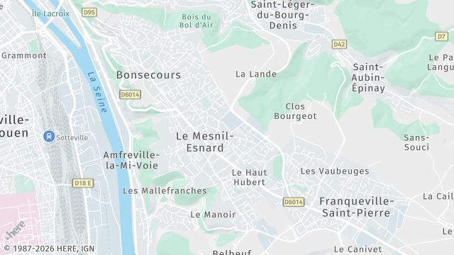 Carte de la zone d'intervention à Le Mesnil-Esnard