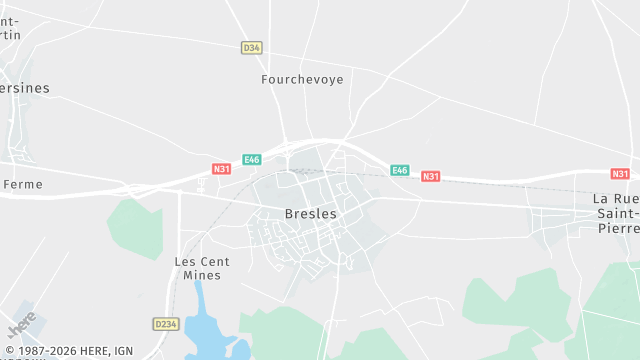 Carte de la zone d'intervention à Bresles
