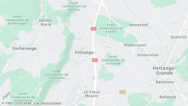 Carte de la zone d'intervention à Entrange